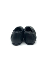 画像をギャラリービューアに読み込む, Drape Round Toe leather shoes -Black-