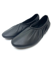 画像をギャラリービューアに読み込む, Drape Round Toe leather shoes -Black-