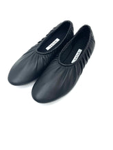 画像をギャラリービューアに読み込む, Drape Round Toe leather shoes -Black-