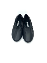 Load image into Gallery viewer, Drape Round Toe leather shoes　-Black-
